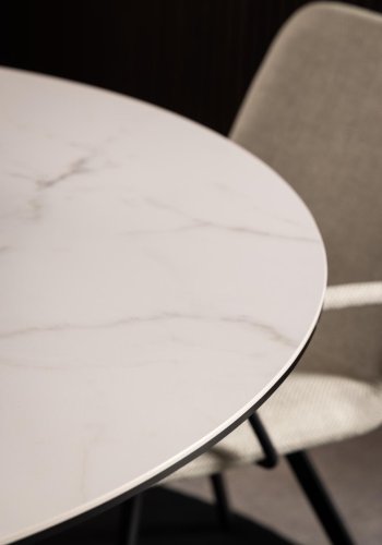 ACT NORDIC Heaven spisebord, rund - hvid keramik og sort stl (119)