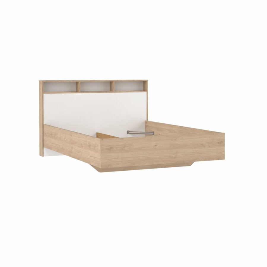 TVILUM Ikast Seng 140x190, Jackson Hickory / Hvid, 149,8 x 206 x 96,8 cm