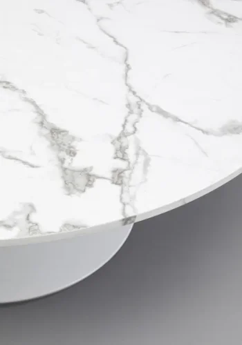 KARE DESIGN Schickeria sofabord, rund - hvid marmorlook laminat og hvid stl (110)