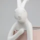 KARE DESIGN Animal Rabbit bordlampe - rosa linnedhr og hvid polyresin/stl (H:50cm)