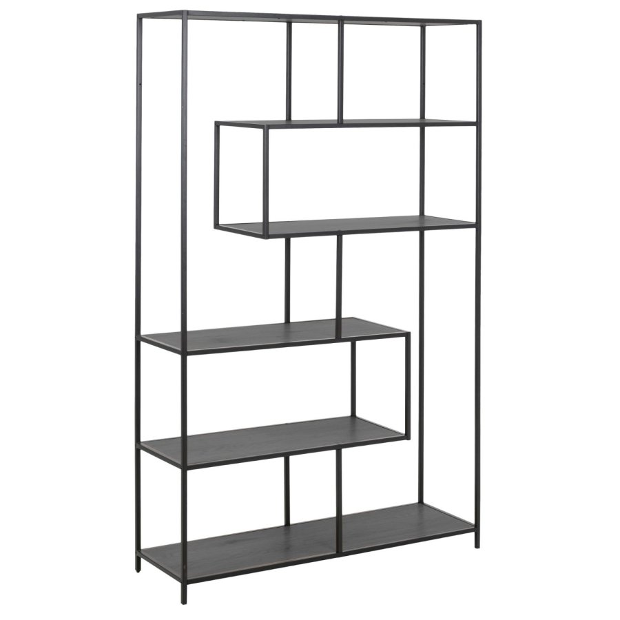 ACT NORDIC Seaford bogreol - sort melaminask og metal 