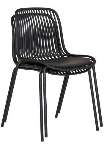 HOUSE NORDIC  Branson Spisebordsstol - Spisebordsstol, polypropylen, stabelbar, sort