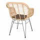 HOUSE NORDIC Trieste spisebordsstol - natur rattan/metal, m. armln, inkl. hynde