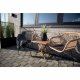 HOUSE NORDIC Trieste spisebordsstol - natur rattan/metal, m. armln, inkl. hynde