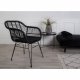 HOUSE NORDIC Trieste spisebordsstol - sort rattan/metal, m. hynde
