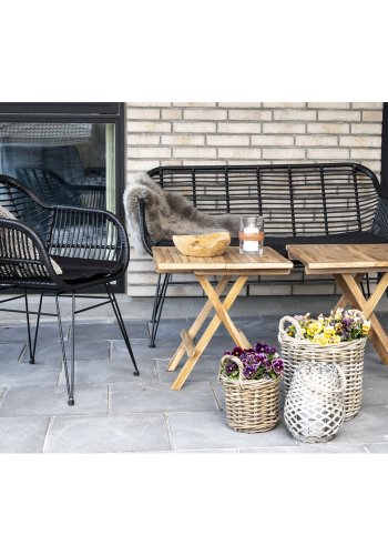 HOUSE NORDIC Trieste spisebordsstol - sort rattan/metal, m. hynde