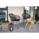 HOUSE NORDIC Trieste spisebordsstol - sort rattan/metal, m. hynde