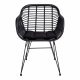 HOUSE NORDIC Trieste spisebordsstol - sort rattan/metal, m. hynde