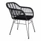 HOUSE NORDIC Trieste spisebordsstol - sort rattan/metal, m. hynde