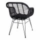 HOUSE NORDIC Trieste spisebordsstol - sort rattan/metal, m. hynde
