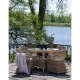 HOUSE NORDIC Havebord, kubu/glasplade, gr, 120x77 cm