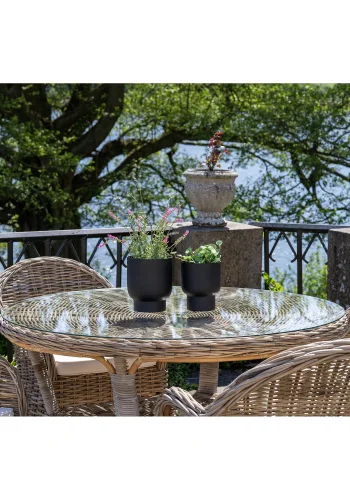 HOUSE NORDIC Havebord, kubu/glasplade, gr, 120x77 cm