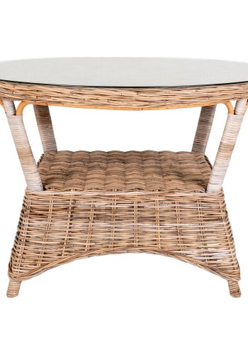 HOUSE NORDIC Havebord, kubu/glasplade, gr, 120x77 cm