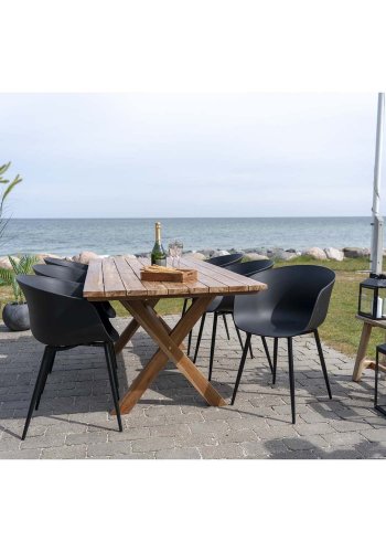 HOUSE NORDIC Roda spisebordsstol, m. armln - sort plastik og sort stl