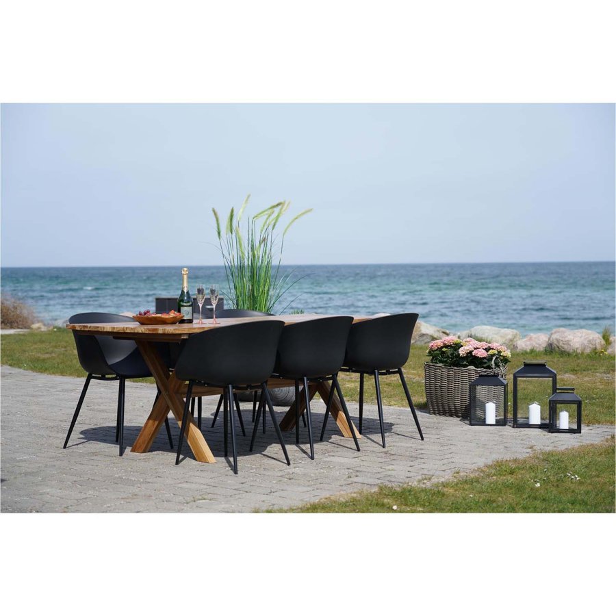 HOUSE NORDIC Roda spisebordsstol, m. armln - sort plastik og sort stl