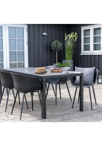 HOUSE NORDIC Roda spisebordsstol, m. armln - sort plastik og sort stl