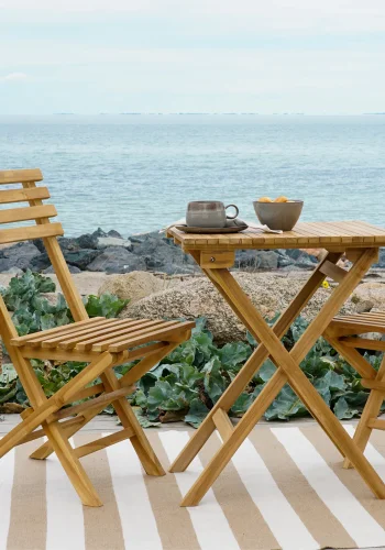 HOUSE NORDIC Cafést, 2 stole og 1 bord, teak, natur