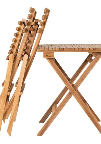 HOUSE NORDIC Cafést, 2 stole og 1 bord, teak, natur