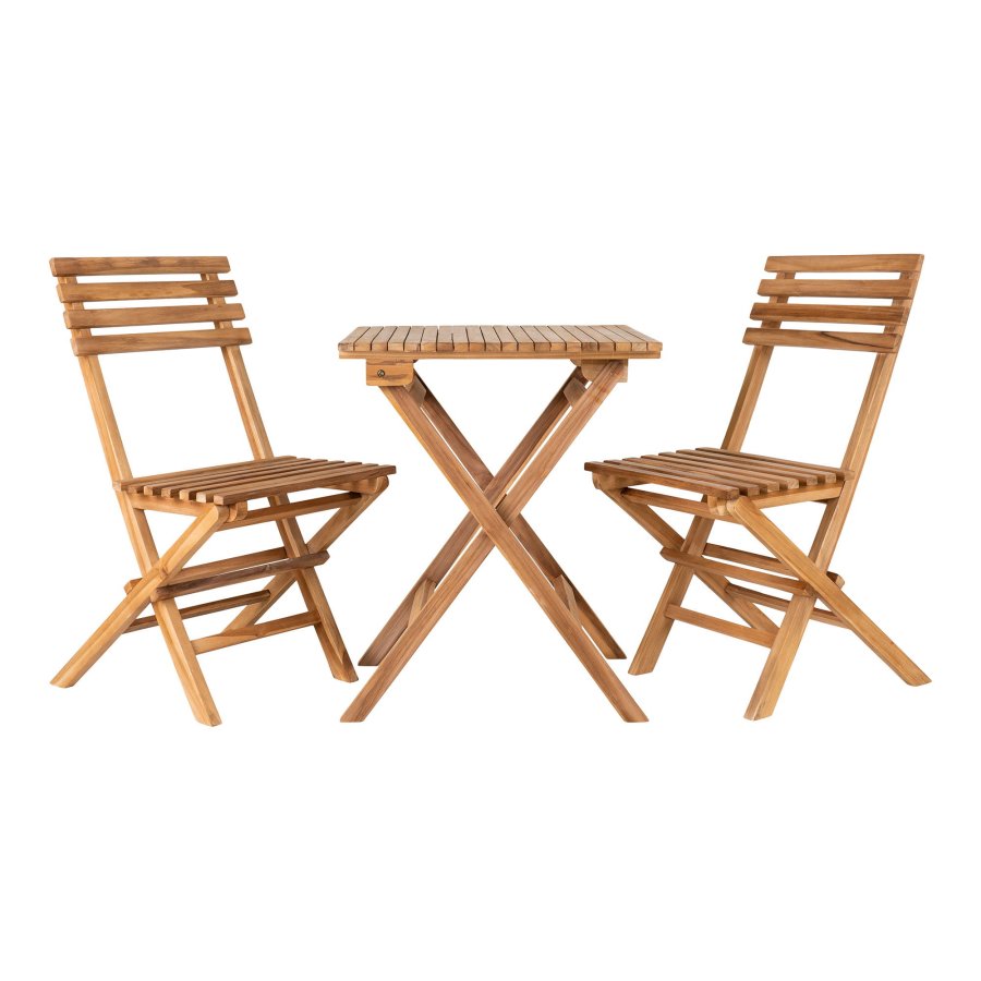 HOUSE NORDIC Cafést, 2 stole og 1 bord, teak, natur