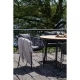 HOUSE NORDIC Salerno Spisebordsstol, aluminium/polyester, mrkegr reb med sort stel, inkl. hynde
