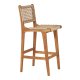 HOUSE NORDIC Derby counterstol, m. rygln og fodsttte - natur polyrattan og teak