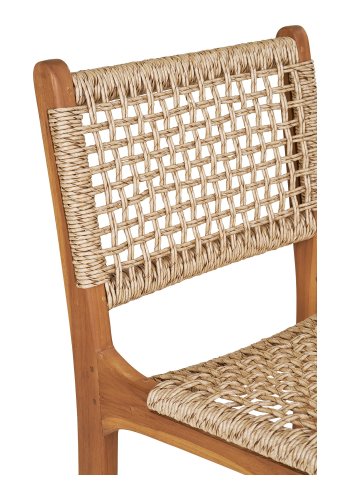 HOUSE NORDIC Derby counterstol, m. rygln og fodsttte - natur polyrattan og teak
