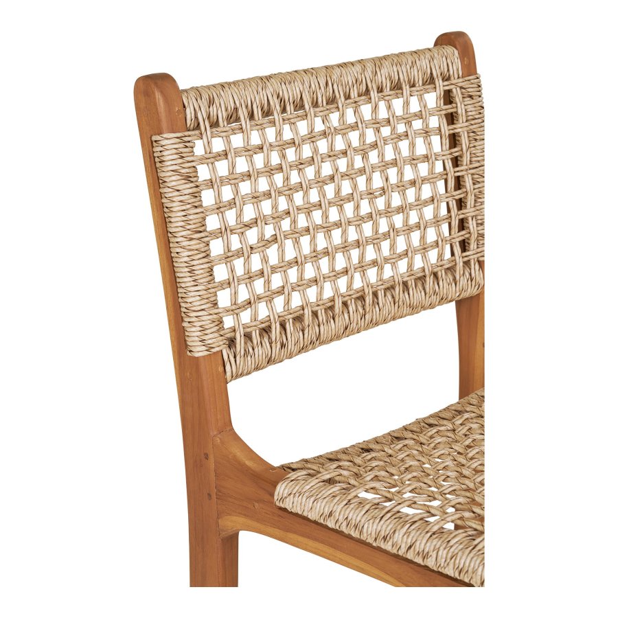HOUSE NORDIC Derby counterstol, m. rygln og fodsttte - natur polyrattan og teak