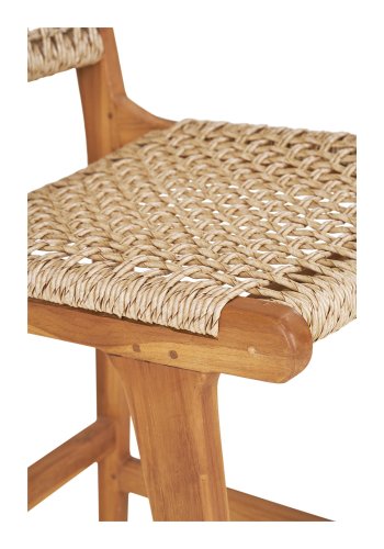 HOUSE NORDIC Derby counterstol, m. rygln og fodsttte - natur polyrattan og teak