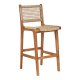 HOUSE NORDIC Derby counterstol, m. rygln og fodsttte - natur polyrattan og teak