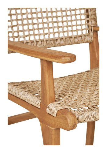 HOUSE NORDIC Derby spisebordsstol, m. armln - natur polyrattan og teak