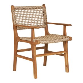 HOUSE NORDIC Derby spisebordsstol, m. armln - natur polyrattan og teak