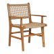 HOUSE NORDIC Derby spisebordsstol, m. armln - natur polyrattan og teak