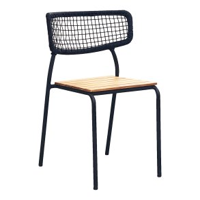 HOUSE NORDIC  Nashville Spisebordsstol - Spisebordsstol, teak, sort reb, sorte ben