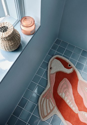 BROSTE COPENHAGEN Koi gulvtppe - pumpkin orange uld/bomuld (97x130)