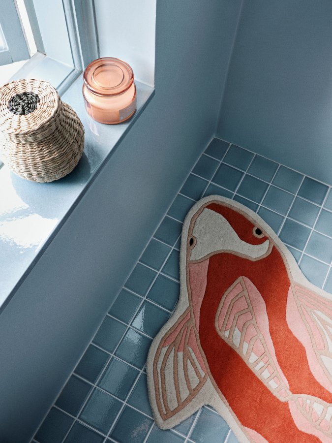 BROSTE COPENHAGEN Koi gulvtppe - pumpkin orange uld/bomuld (97x130)