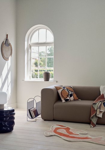 BROSTE COPENHAGEN Koi gulvtppe - pumpkin orange uld/bomuld (97x130)