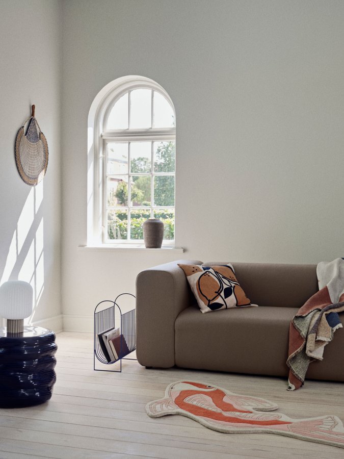 BROSTE COPENHAGEN Koi gulvtppe - pumpkin orange uld/bomuld (97x130)