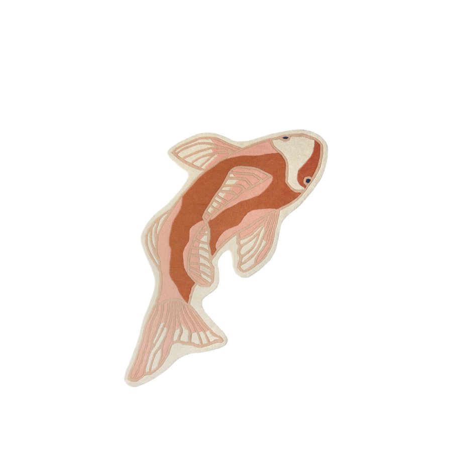 BROSTE COPENHAGEN Koi gulvtppe - pumpkin orange uld/bomuld (97x130)