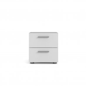 TVILUM Pepe natbord - hvidt tr, m. 2 skuffer