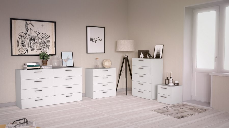 TVILUM Pepe natbord - hvidt tr, m. 2 skuffer