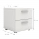 TVILUM Pepe natbord - hvidt tr, m. 2 skuffer