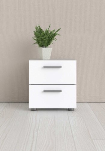 TVILUM Pepe natbord - hvidt tr, m. 2 skuffer