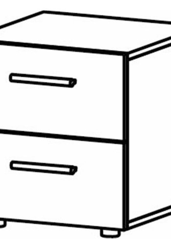 TVILUM Pepe sengebord, m. 2 skuffer - sort folie og plastik (40x40,25)