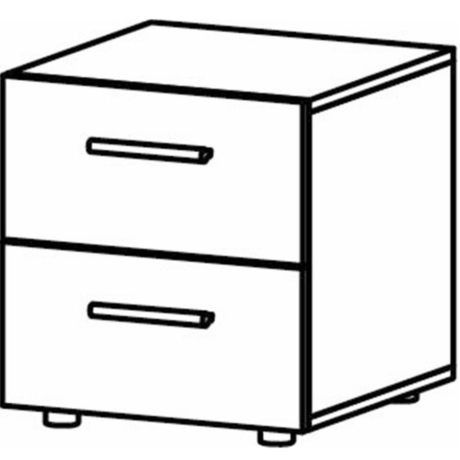 TVILUM Pepe sengebord, m. 2 skuffer - sort folie og plastik (40x40,25)