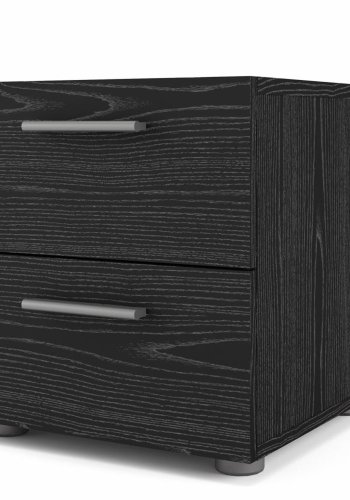 TVILUM Pepe sengebord, m. 2 skuffer - sort folie og plastik (40x40,25)