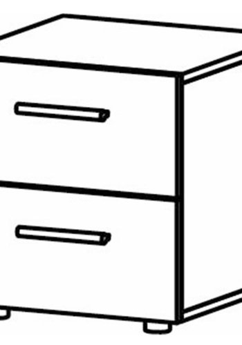 TVILUM Pepe sengebord, m. 2 skuffer - egetrsfarvet folie og plastik (40x40,25)