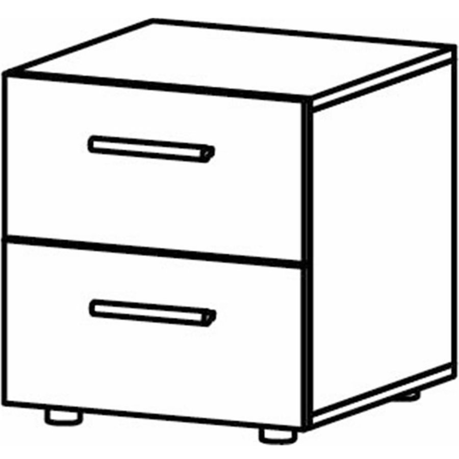 TVILUM Pepe sengebord, m. 2 skuffer - egetrsfarvet folie og plastik (40x40,25)