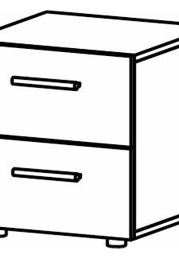 TVILUM Pepe sengebord, m. 2 skuffer - trffel folie og plastik (40x40,25)