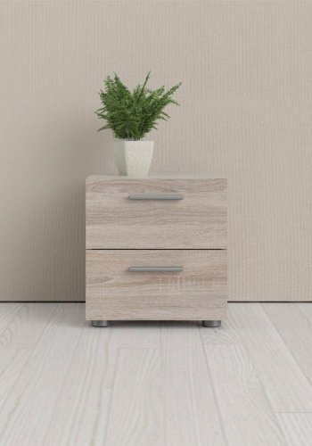 TVILUM Pepe sengebord, m. 2 skuffer - trffel folie og plastik (40x40,25)