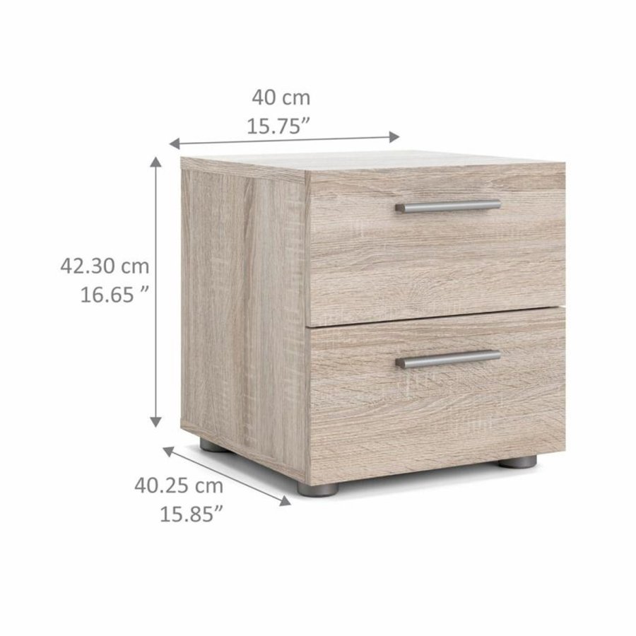 TVILUM Pepe sengebord, m. 2 skuffer - trffel folie og plastik (40x40,25)